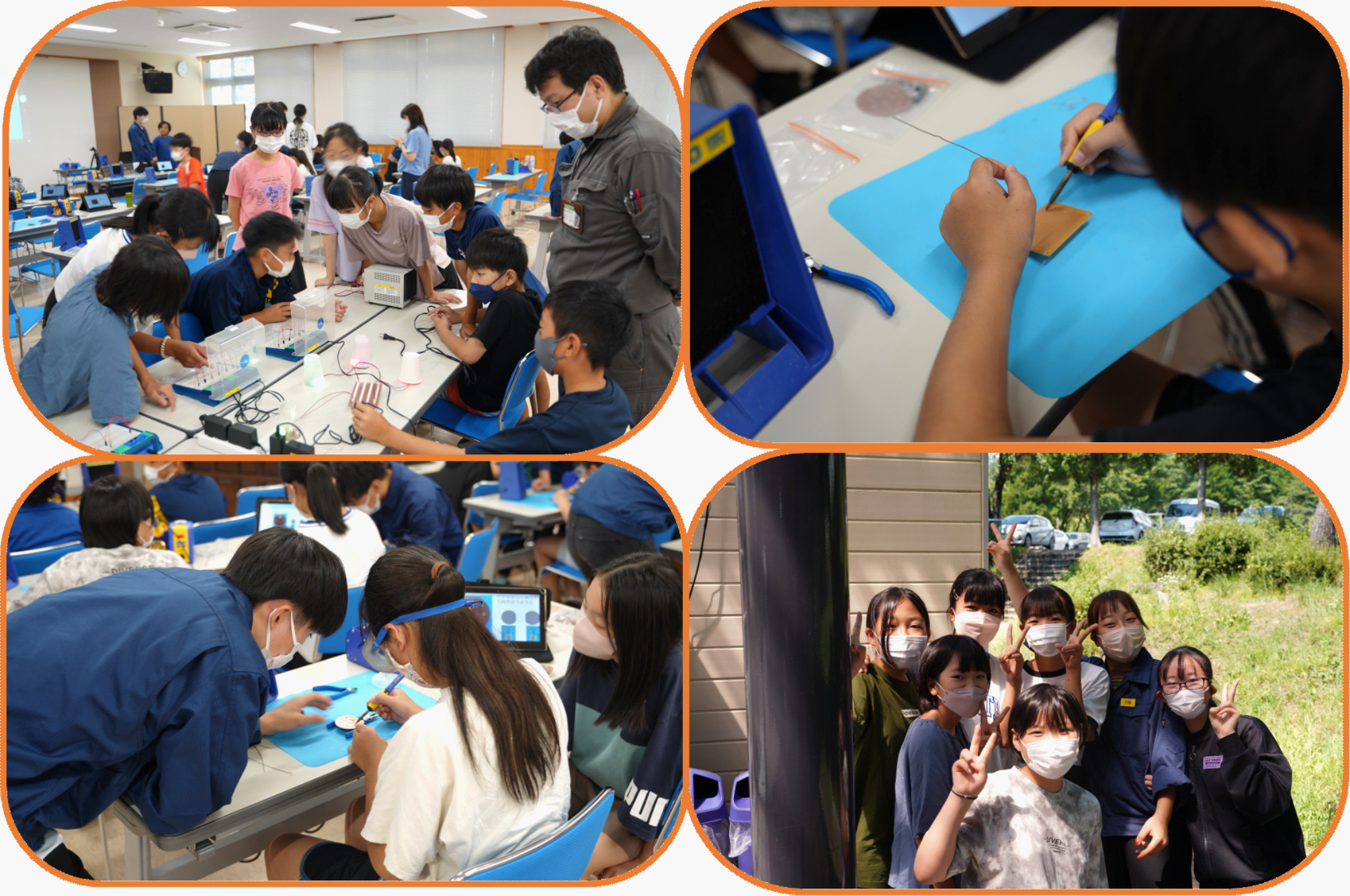 南箕輪村小学校6年1組の児童とLEDランタンを作りました